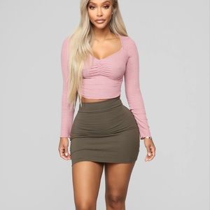 NWT Fashion nova Melanie Mini Skirt - Olive